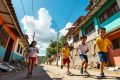 Schoolchildren run from collapsing roof as ground shakes in Philippines quake