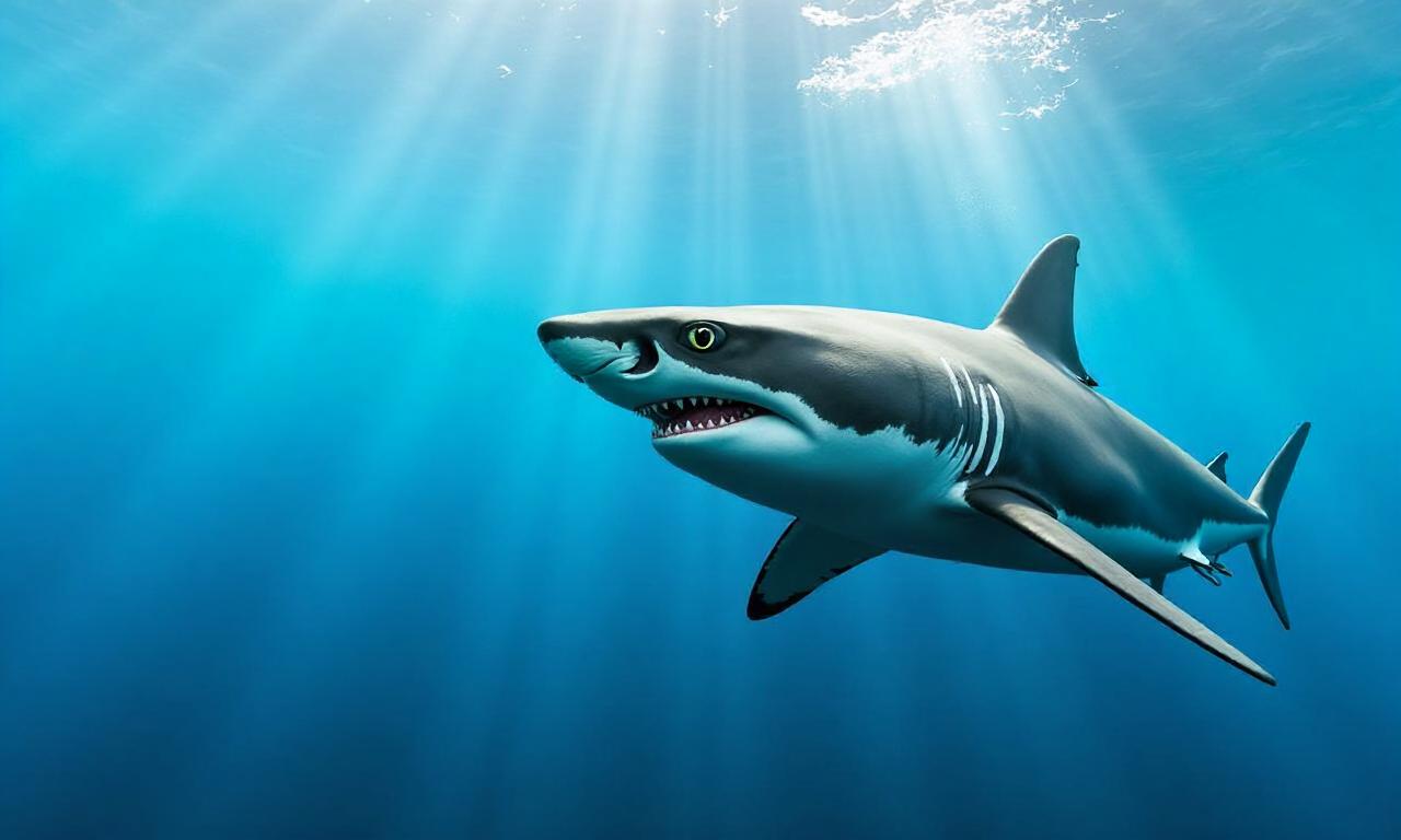 Rare footage captured of Great White shark in Mediterranean Sea