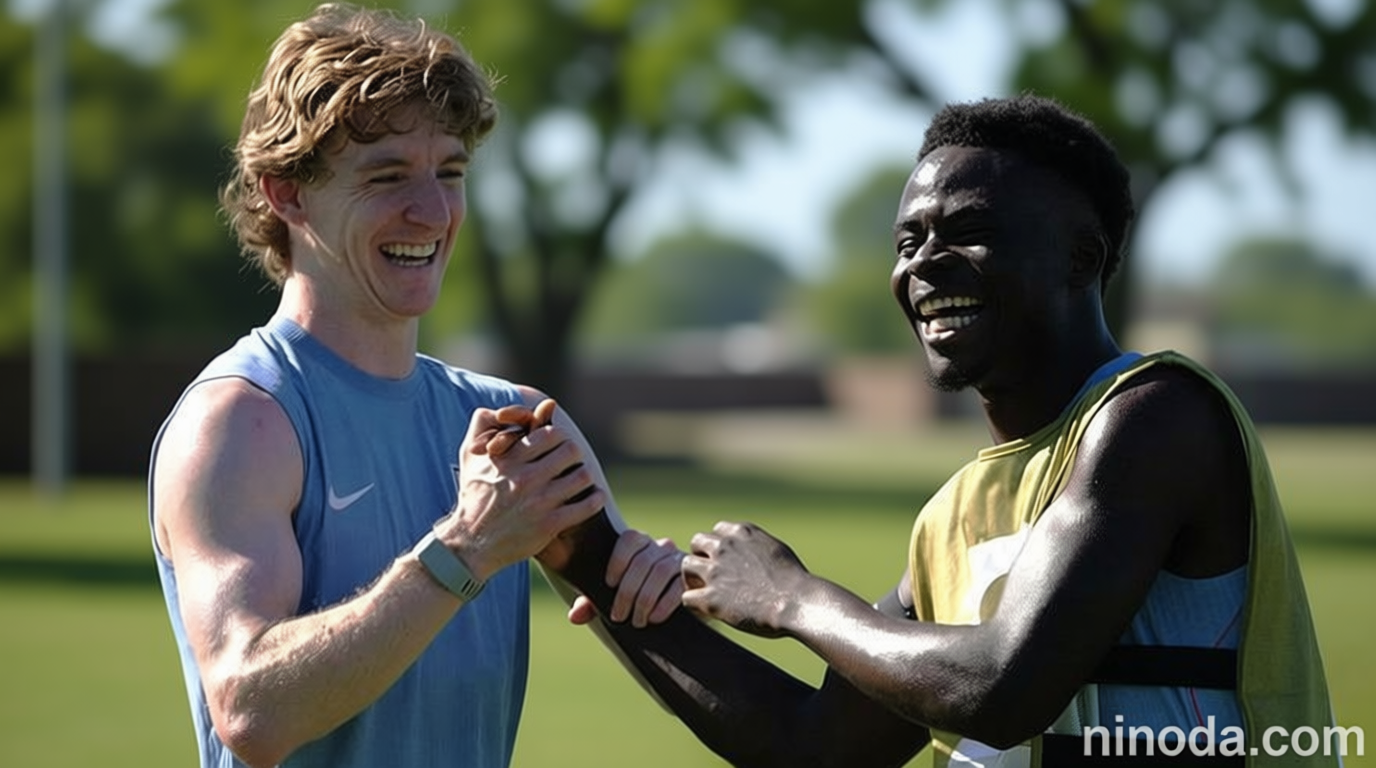 Saka trains with England squad before Ghana match
