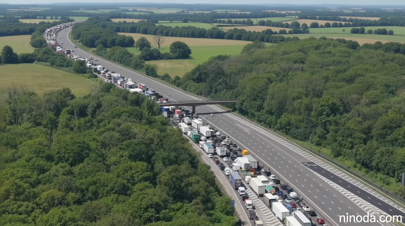 Emergency calls as traffic stranded on M25 in heat