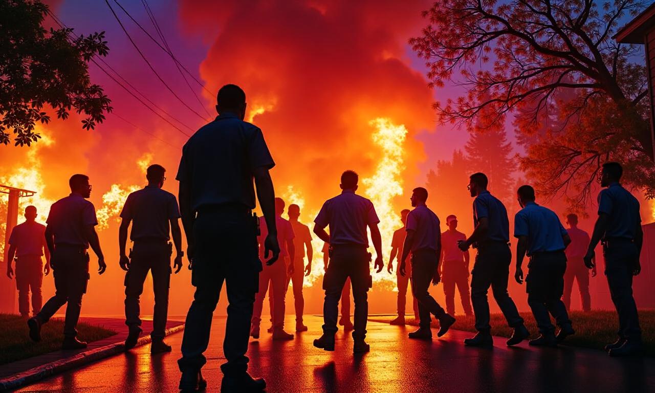 Nineteen arrests over disorder with house targeted in arson