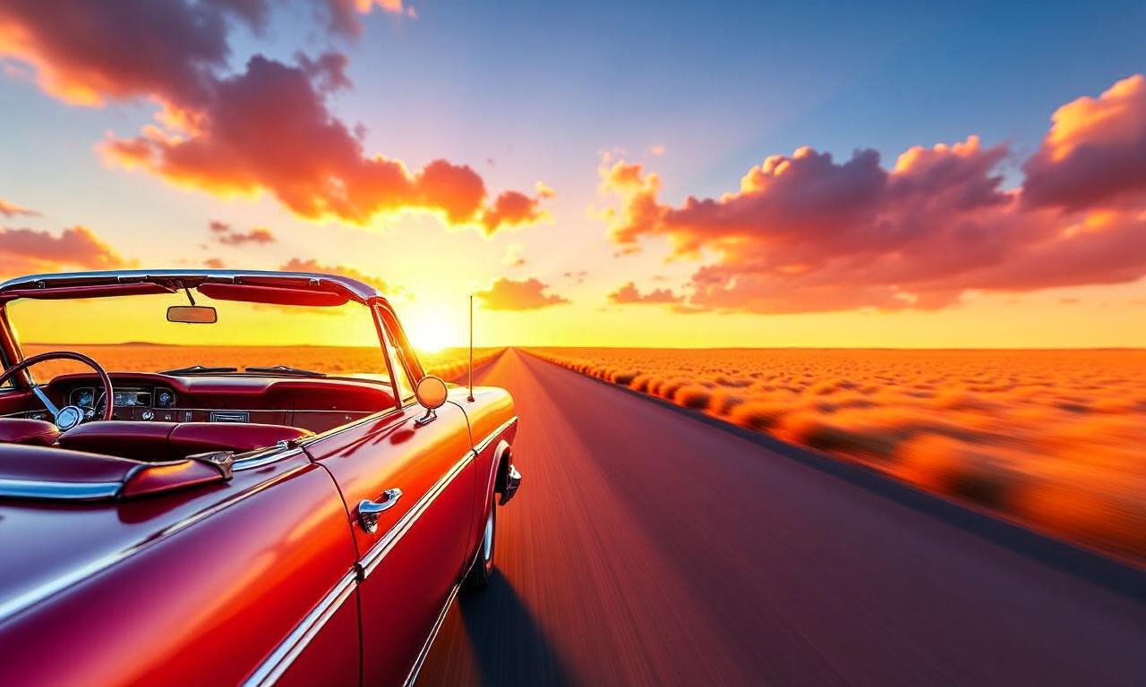 Is the convertible heading into the sunset?