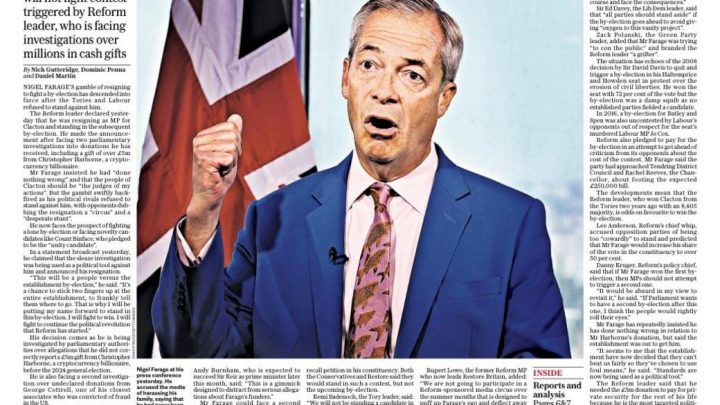 ‘Let the people judge’ and ‘Farage gamble turns to farce’