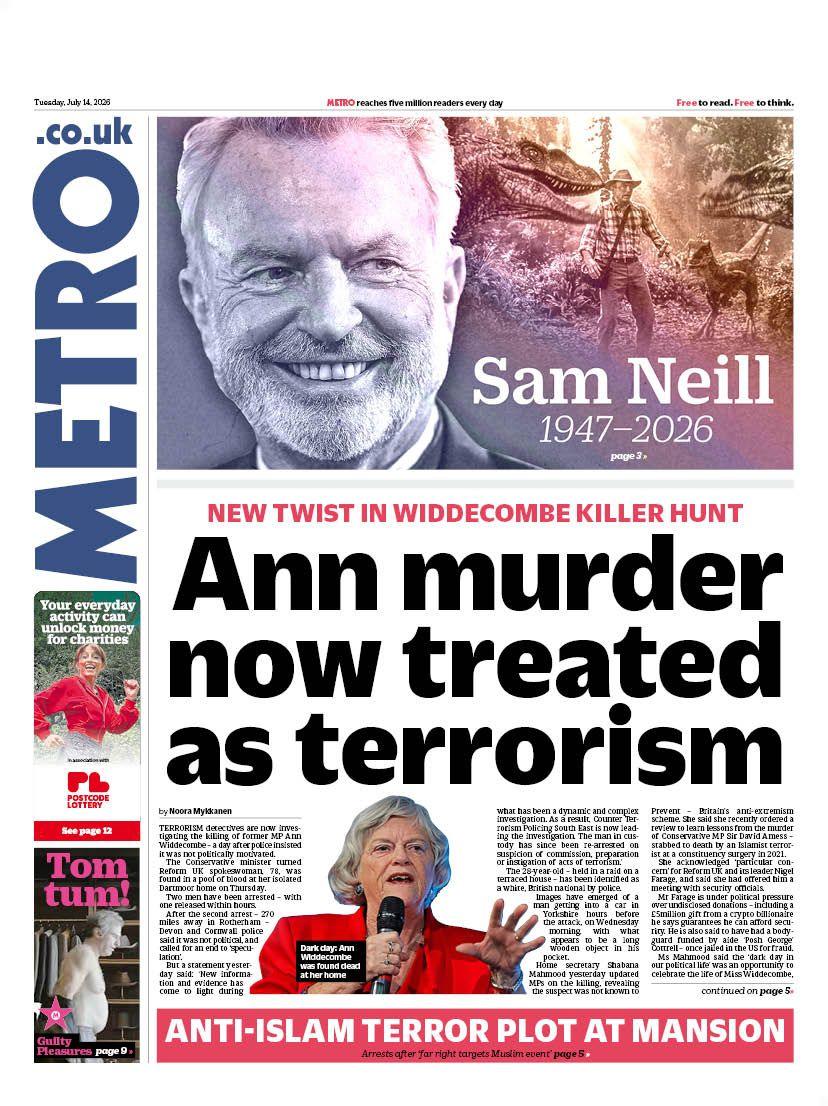 ‘New twist in killer hunt’ and ‘One of a kind Ann’