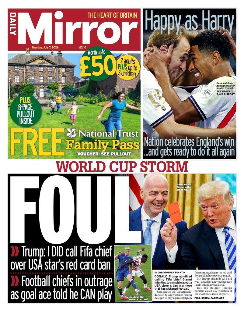 ‘World cup storm’ and ‘King puts foot down’