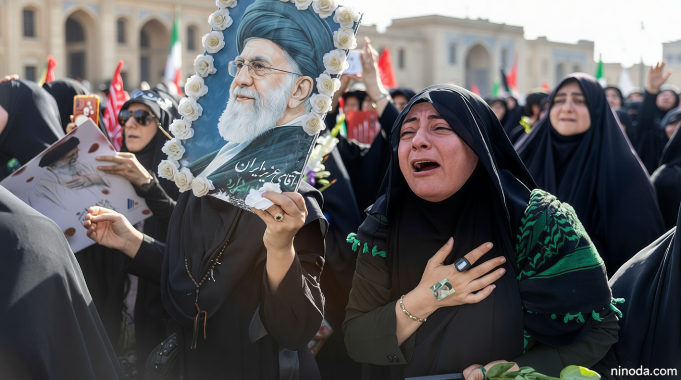 Iran’s supreme leader absent as senior officials attend ayatollah’s funeral