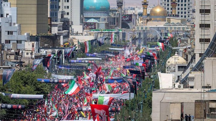 Huge crowds in Mashhad as Iran’s late supreme leader is buried