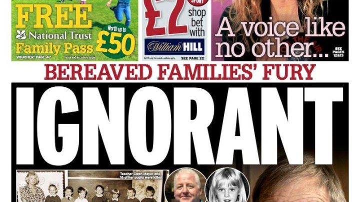 ‘Bereaved families’ fury’ and ‘Happy feet’