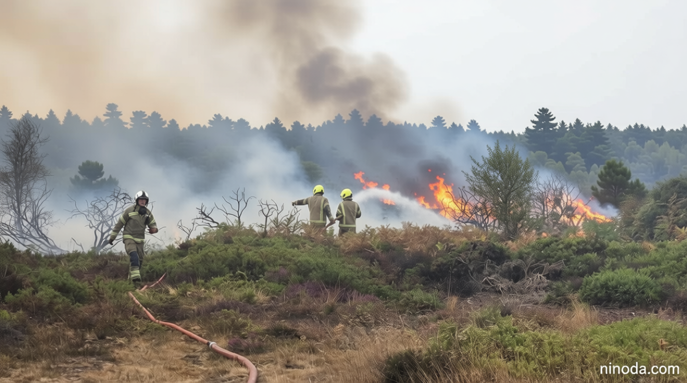 Crews tackling Suffolk wildfire say they are in better position