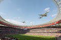South African airline defends low-altitude aerial stunt over packed stadium