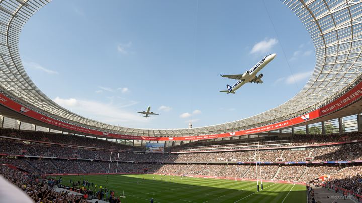 South African airline defends low-altitude aerial stunt over packed stadium